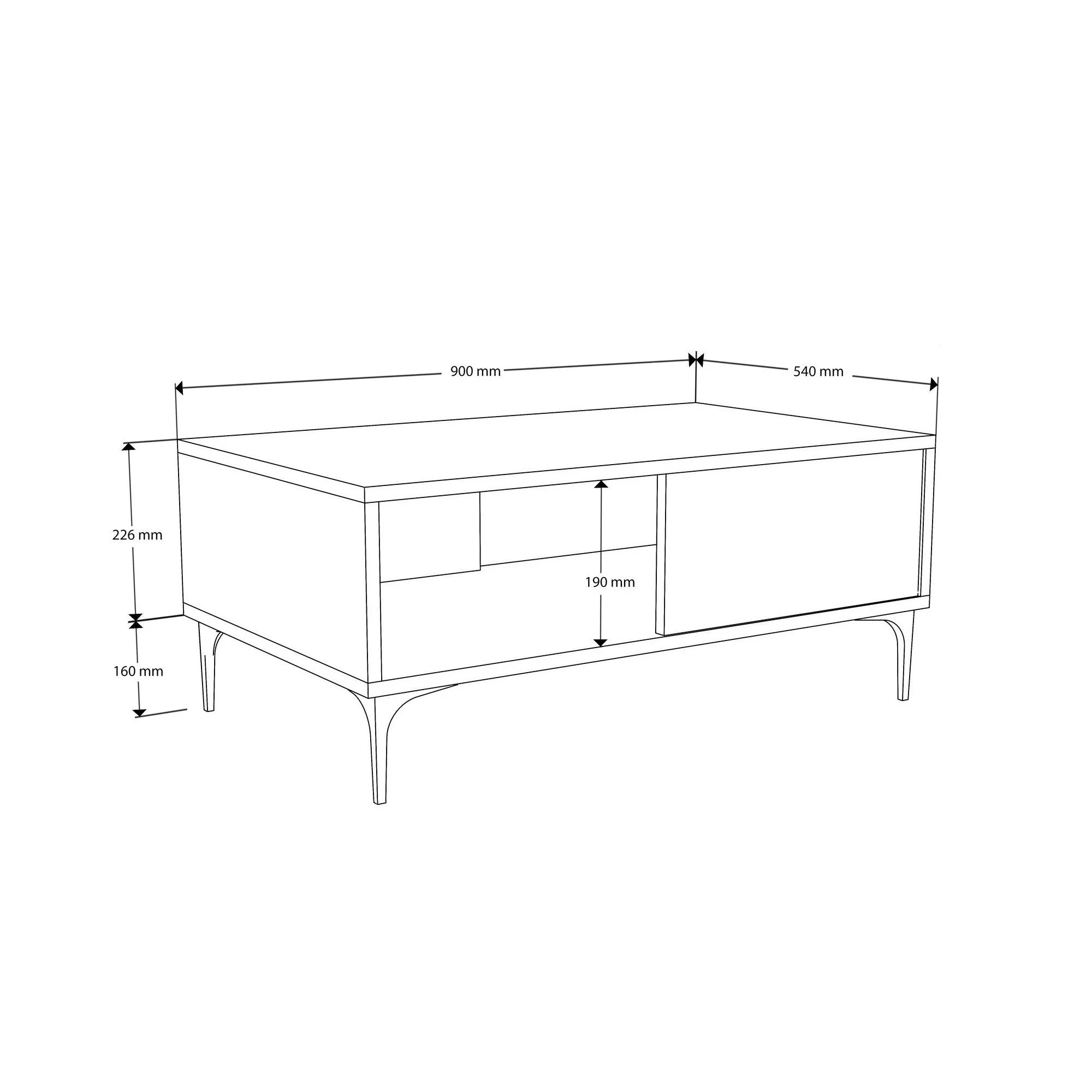 Masuta cafea BENITO 2095, stejar, PAL melaminat, 90x54x39 cm