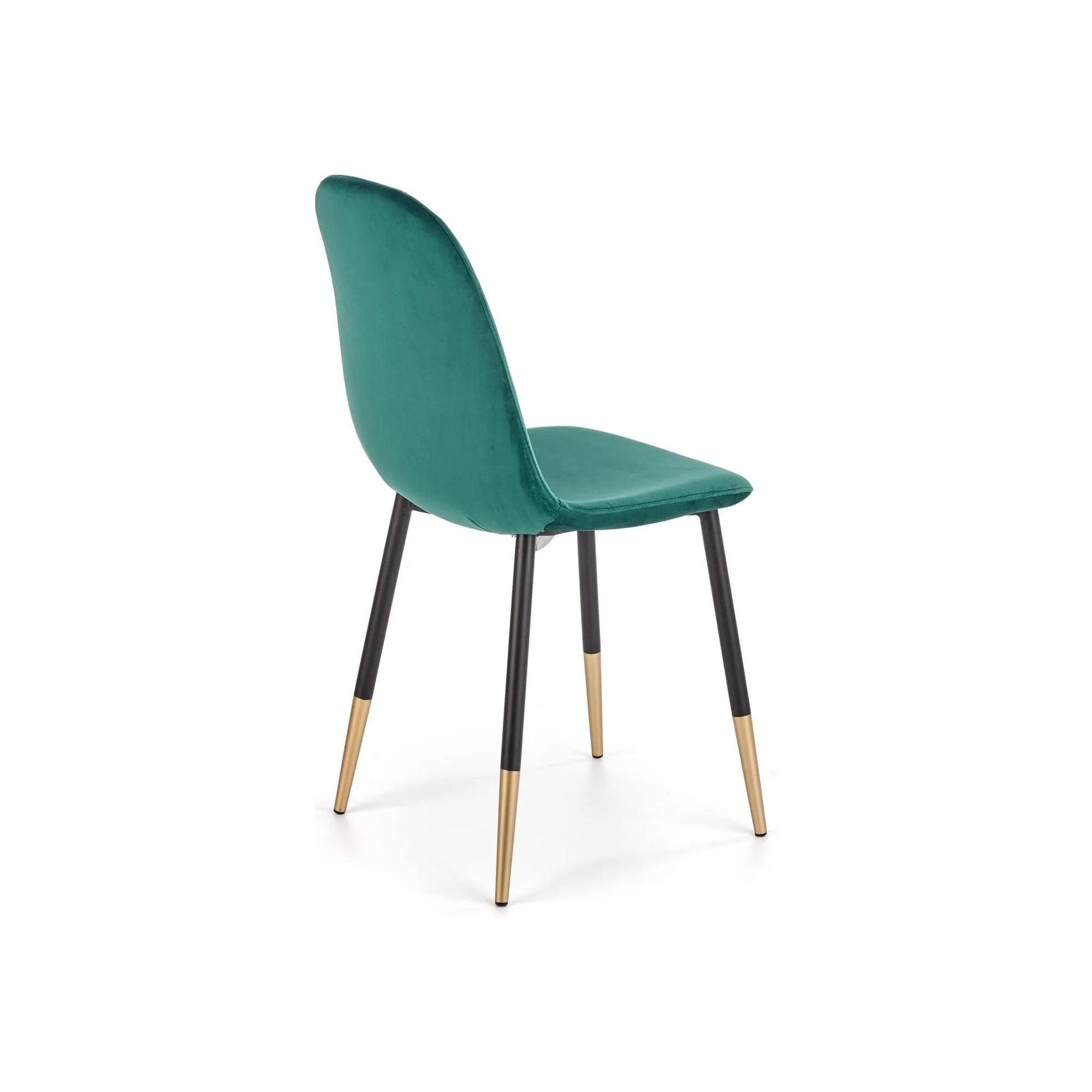 Scaun tapitat K379, verde/negru, stofa catifelata/metal, 45x48x88 cm