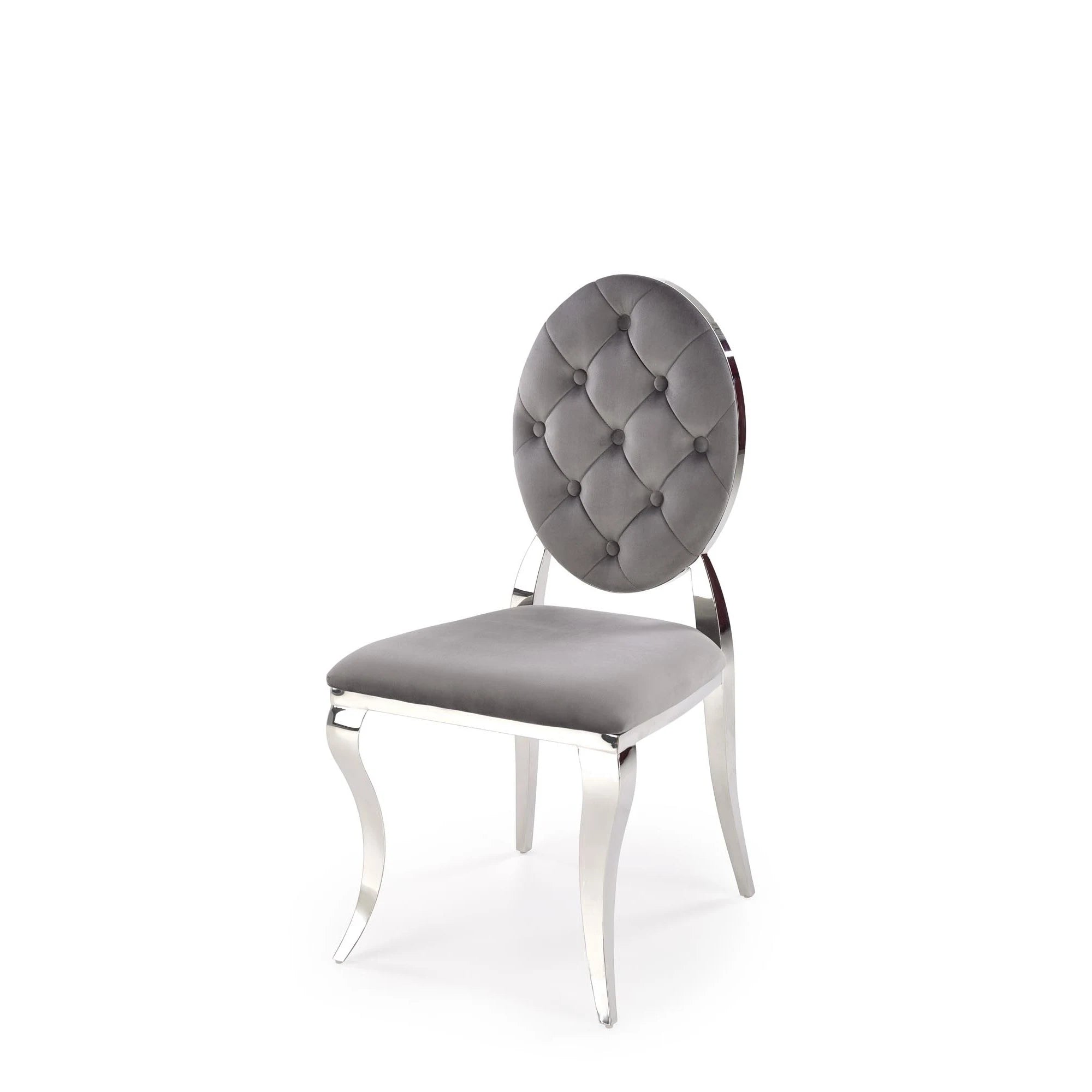 Scaun K555, gri/argintiu, stofa catifelata/metal, 48x52x96 cm