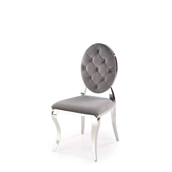 Scaun K555, gri/argintiu, stofa catifelata/metal, 48x52x96 cm