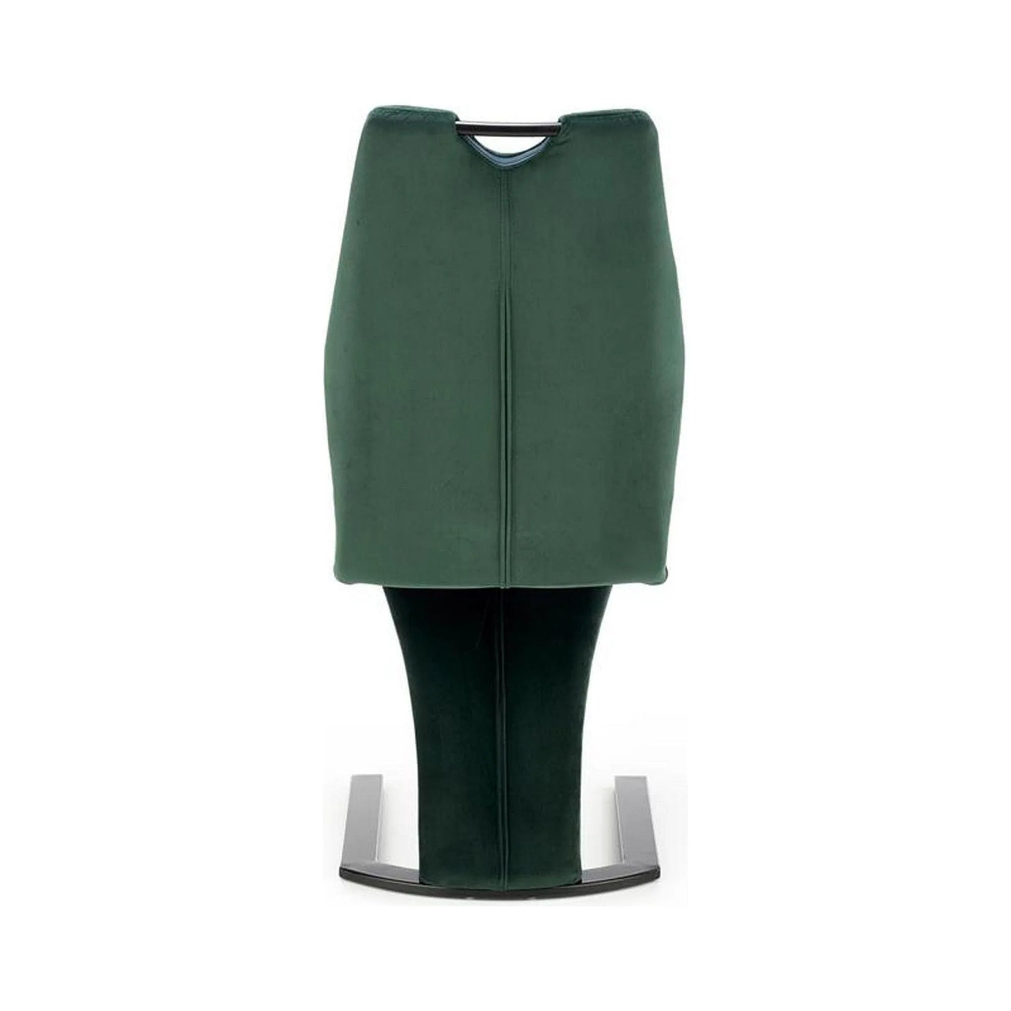 Scaun K442, verde inchis/negru, stofa catifelata/metal, 46x61x102 cm