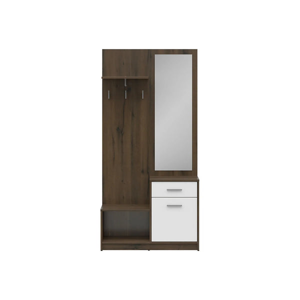 Mobilier hol NEPO PLUS, stejar nobil/alb, PAL laminat, 90x31x186 cm