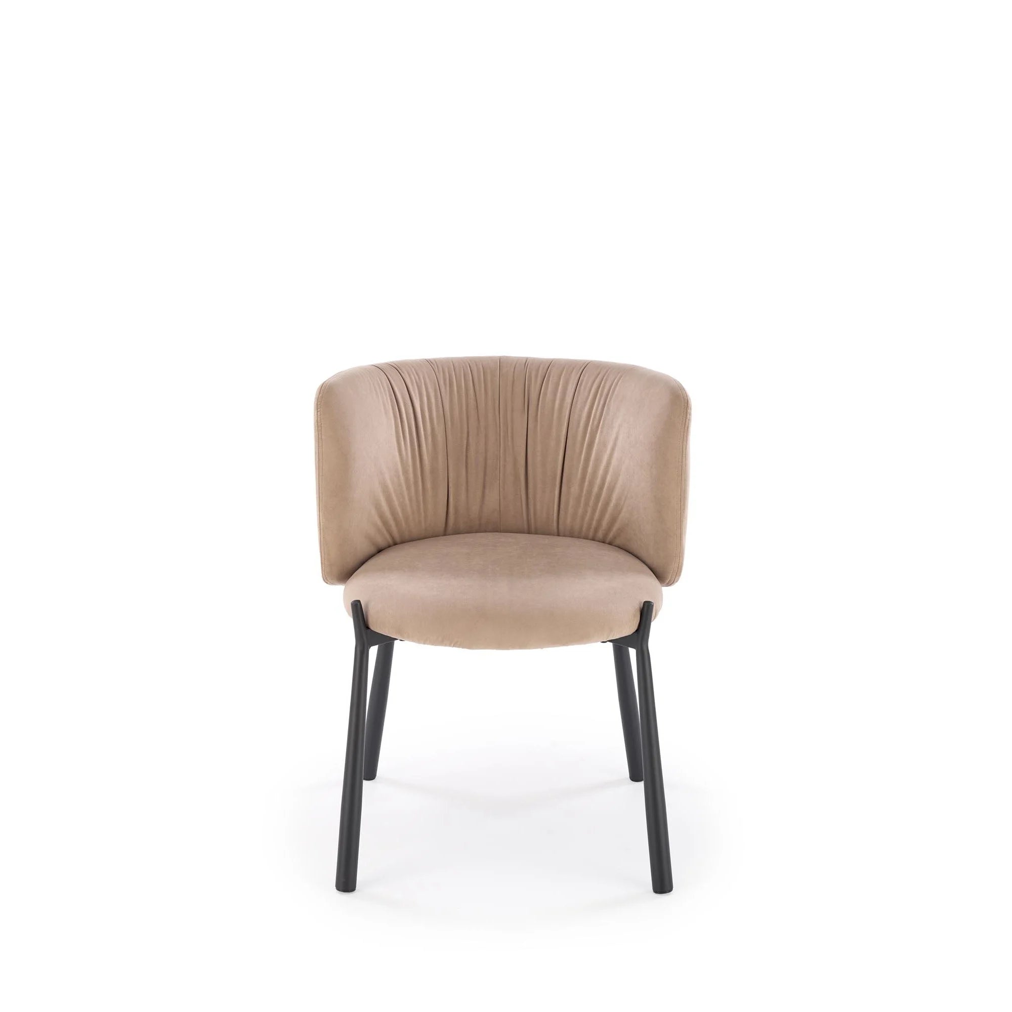 Scaun K531, bej/negru, stofa catifelata/metal, 60x58x76 cm