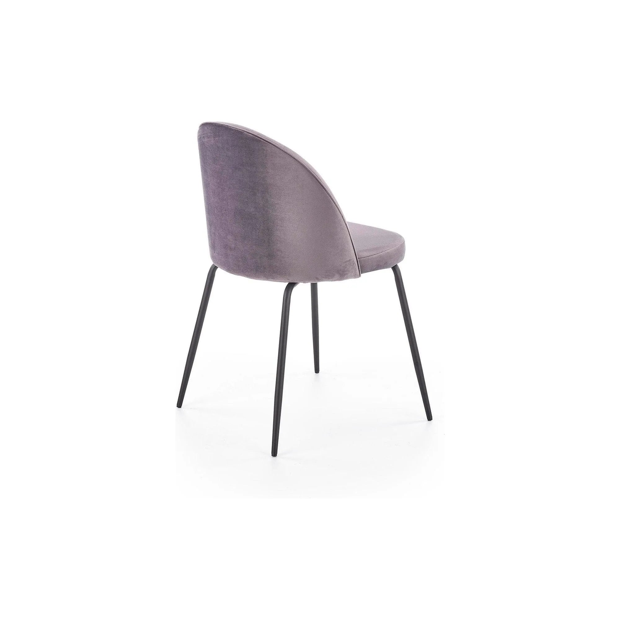Scaun K314 gri inchis/negru, stofa catifelata/metal, 49x50x80 cm