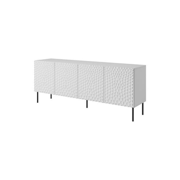 Comoda HOLE, alb/negru, PAL laminat, 190x41x75 cm