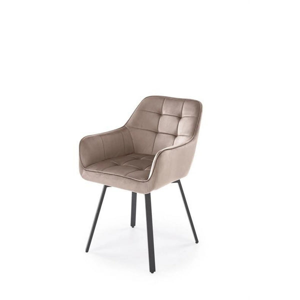 Scaun K588, bej - HLR 07, stofa catifelata/otel, 55x60x89 cm