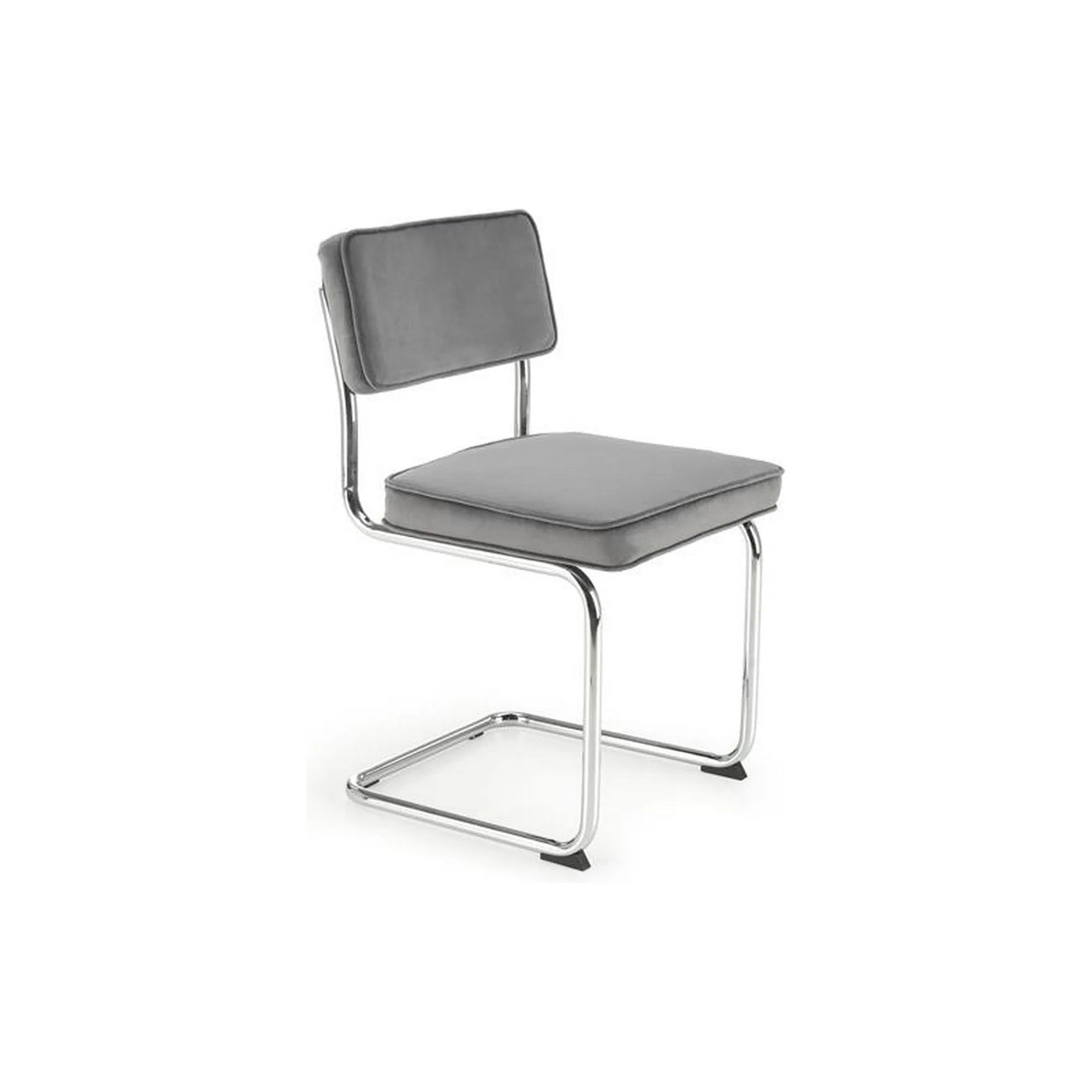Scaun K510, gri/crom, stofa catifelata/otel, 49x55x85 cm
