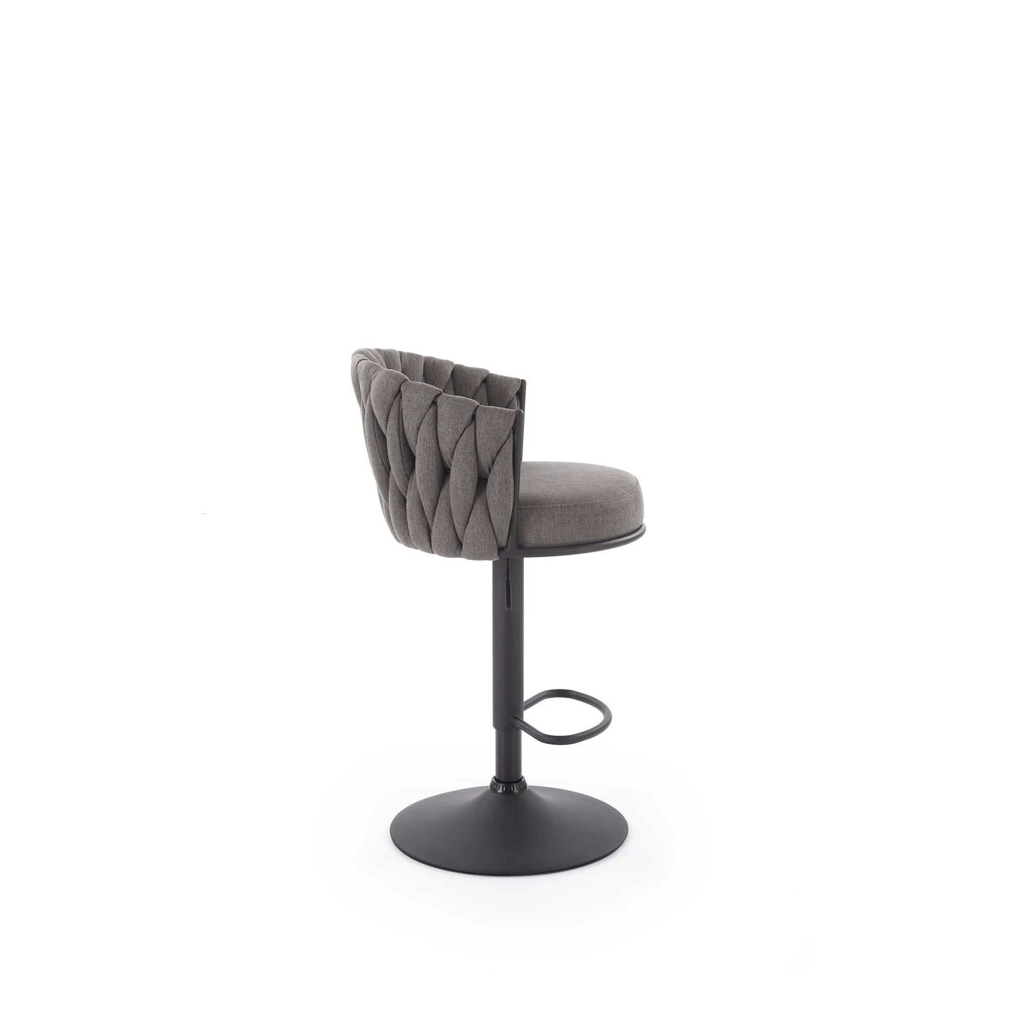 Scaun bar H125, gri - Nea 15, stofa clasica/otel, 53x54x90/105 cm