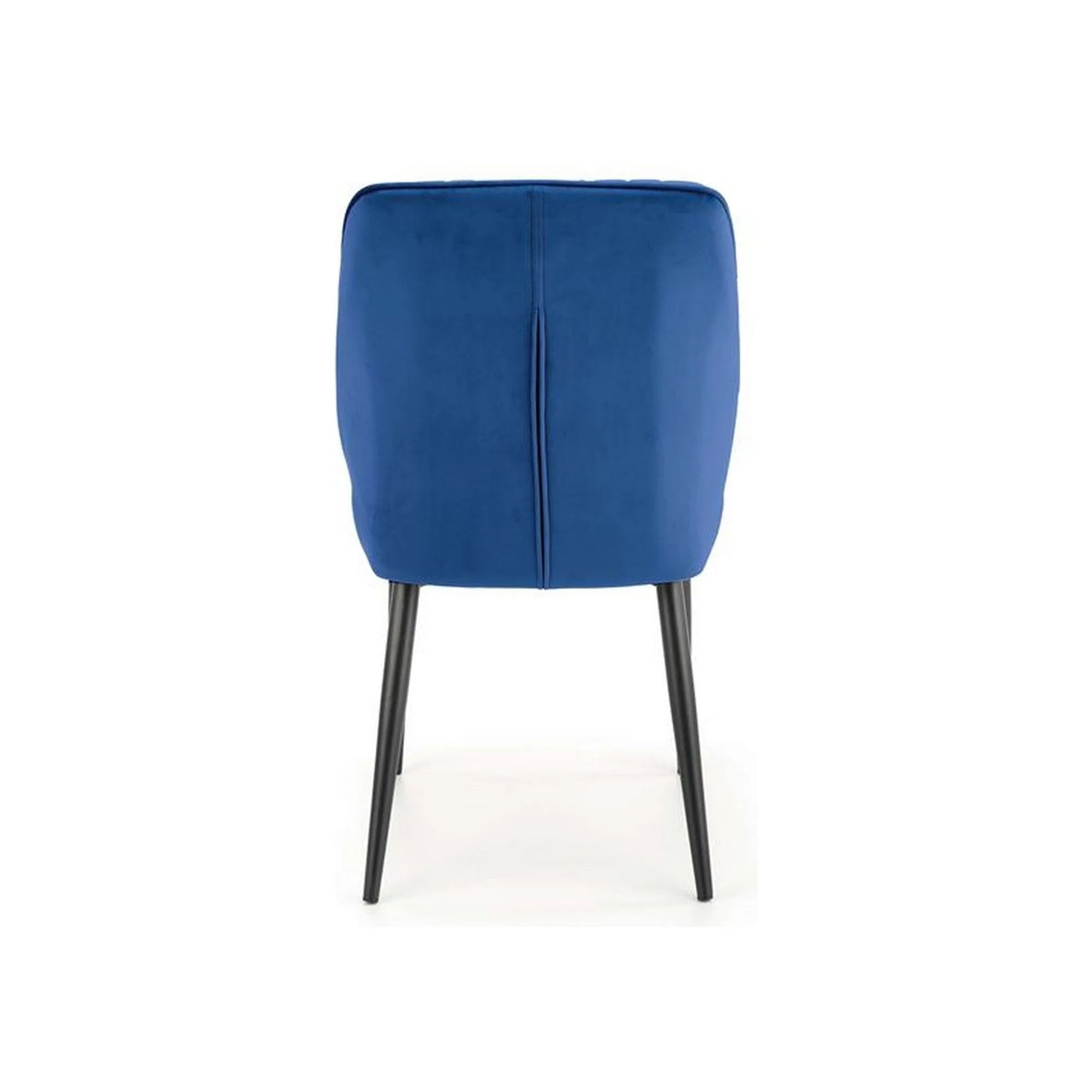 Scaun tapitat K432, albastru, stofa catifelata, 48x57x85 cm
