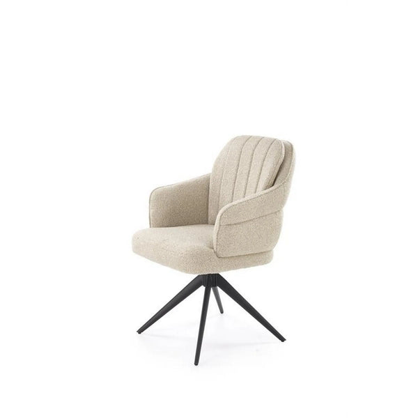 Scaun K570, bej/negru, stofa/otel, 61x70x92 cm