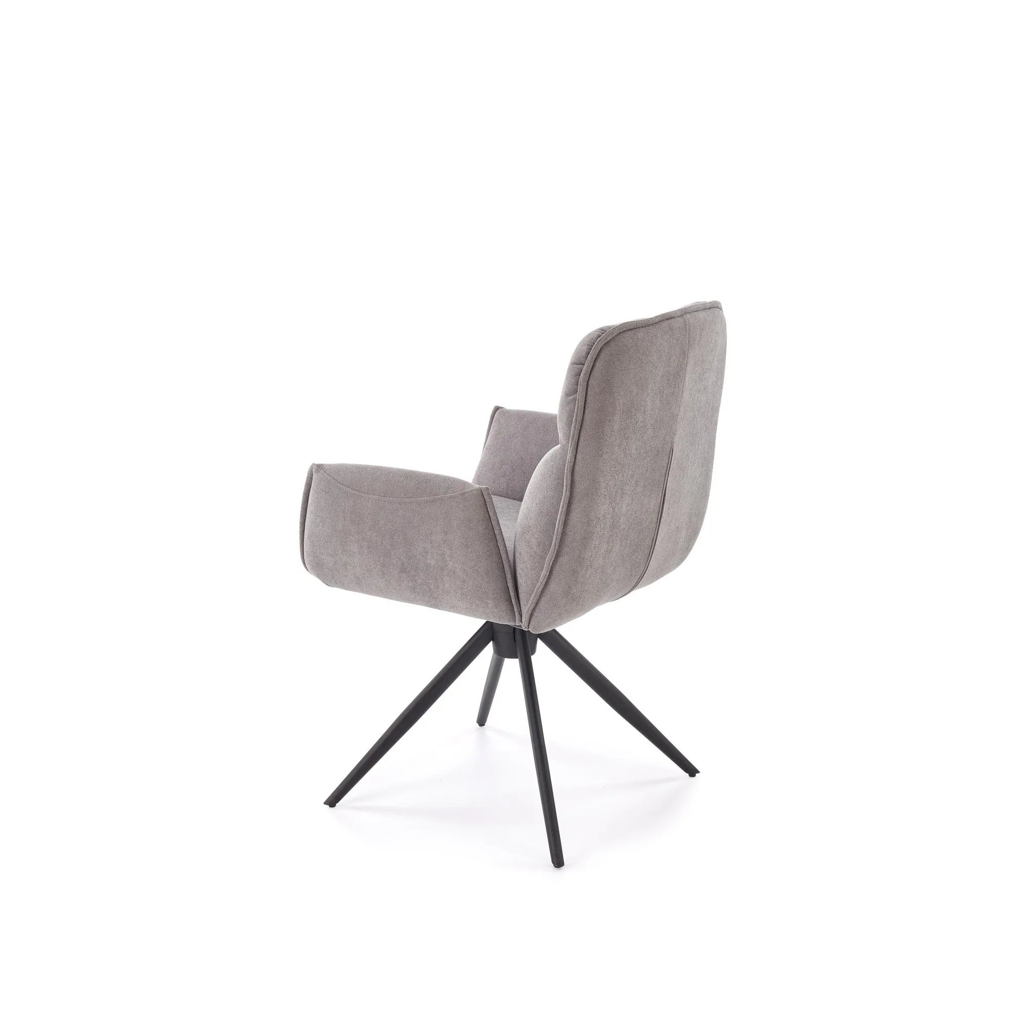Scaun K574, gri/negru, stofa catifelata/otel, 60x60x88 cm