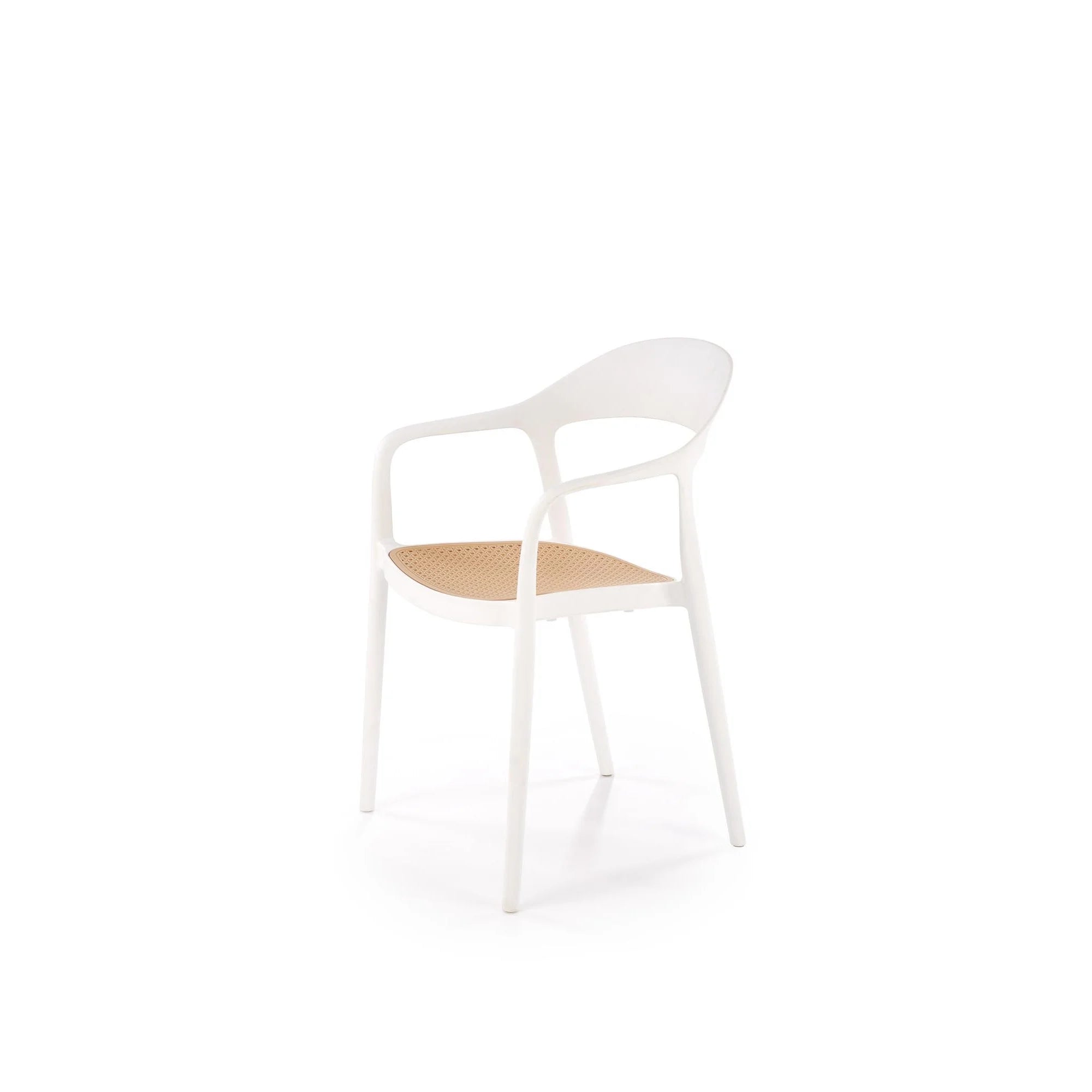 Scaun de gradina K530, stejar/alb, polipropilena, 57x52x80 cm