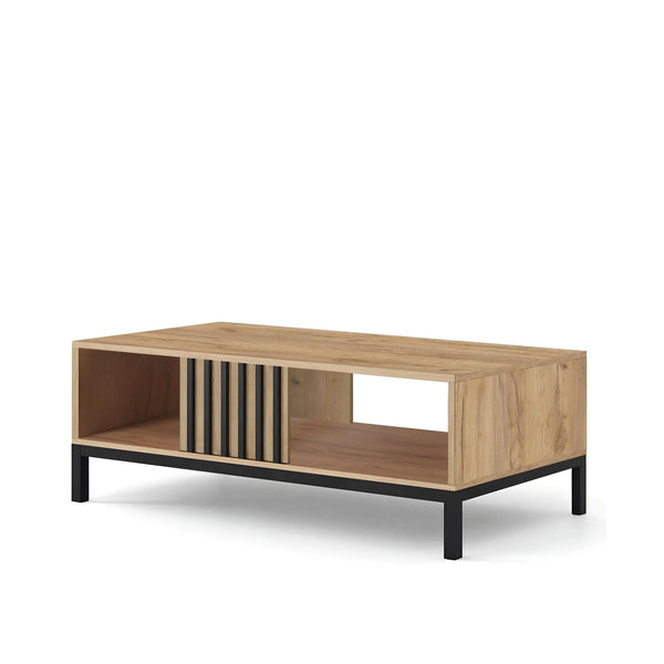 Masuta LAMINO LAW-1, stejar/negru, PAL laminat/polipropilena, 92x50x46 cm