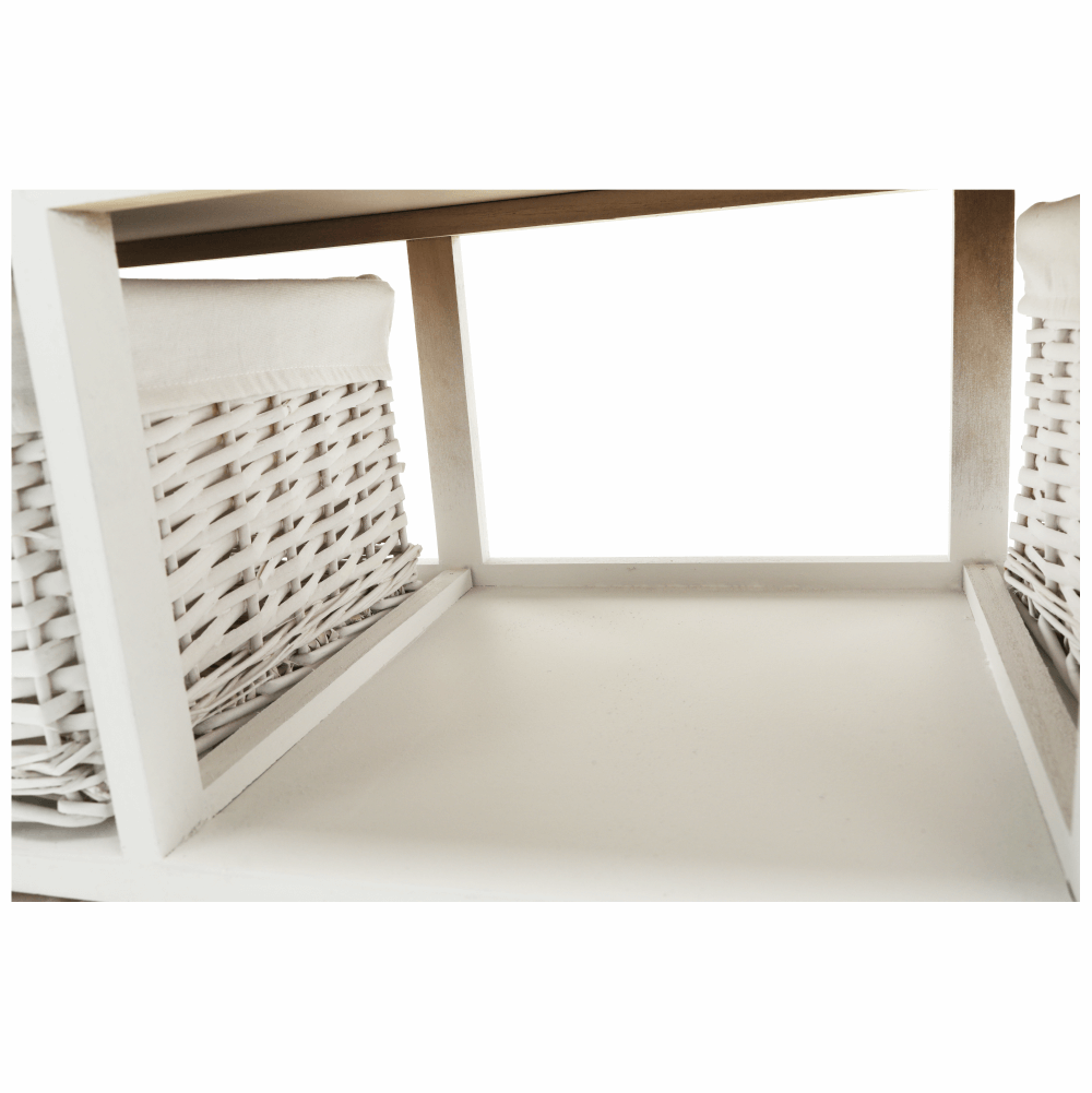 Organizator RAFAELLO 9, alb, material textil/lemn, 94x37x76 cm