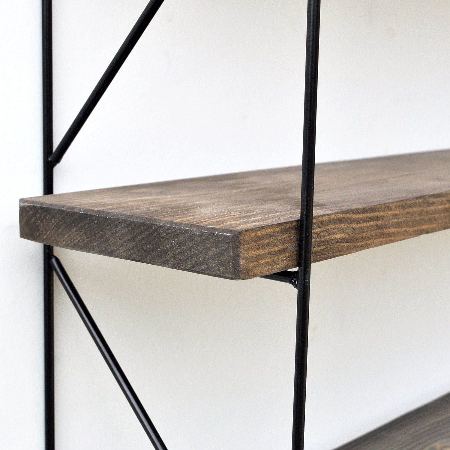 Raft 792EVL2889, nuc/negru, lemn/metal, 60x15x55 cm
