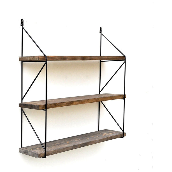 Raft 792EVL2889, nuc/negru, lemn/metal, 60x15x55 cm