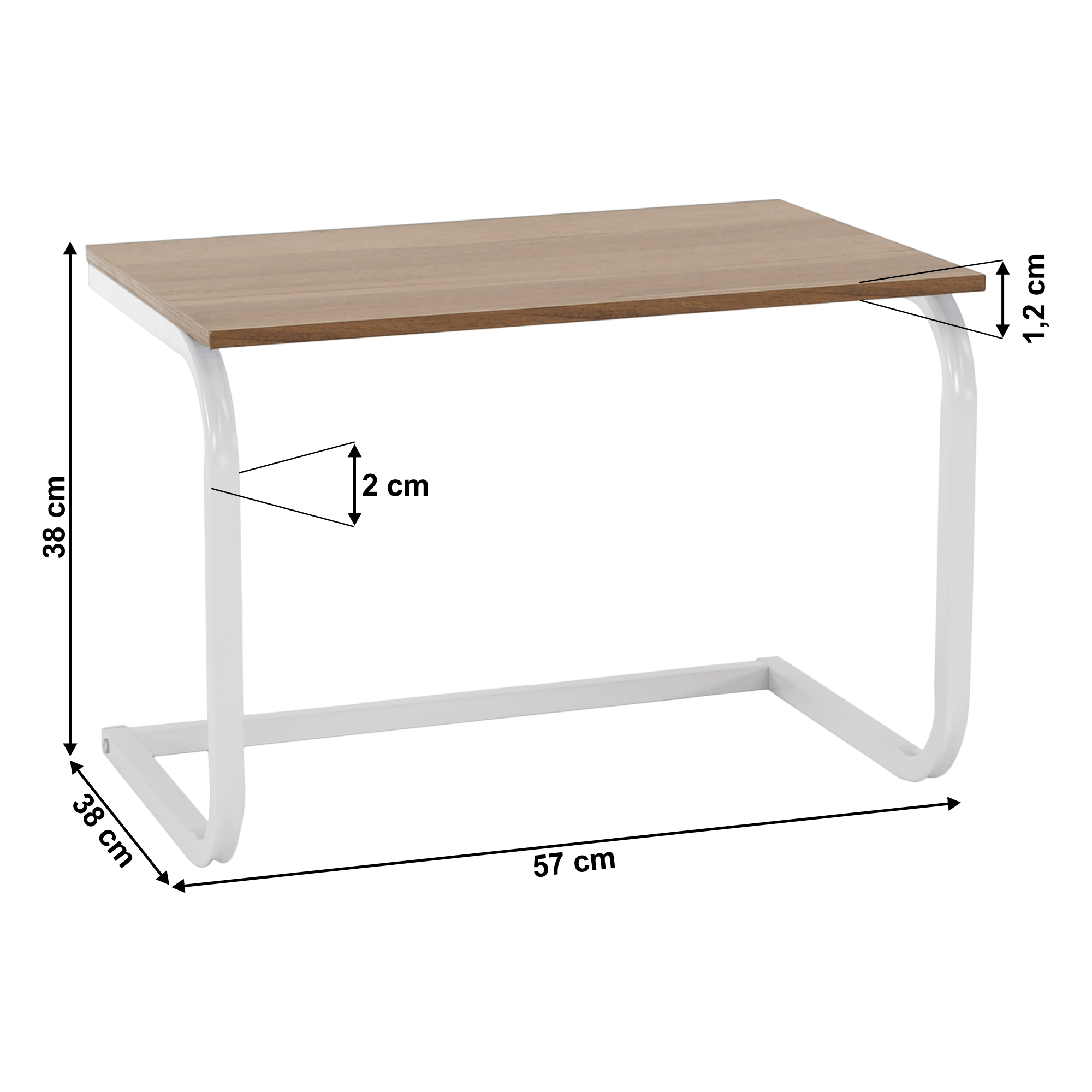 Raft AVENO, alb/stejar, 57x38x38 cm