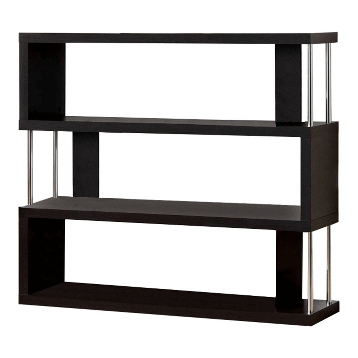 Raft BENITO, negru/crom, PAL laminat, 110x29x97 cm