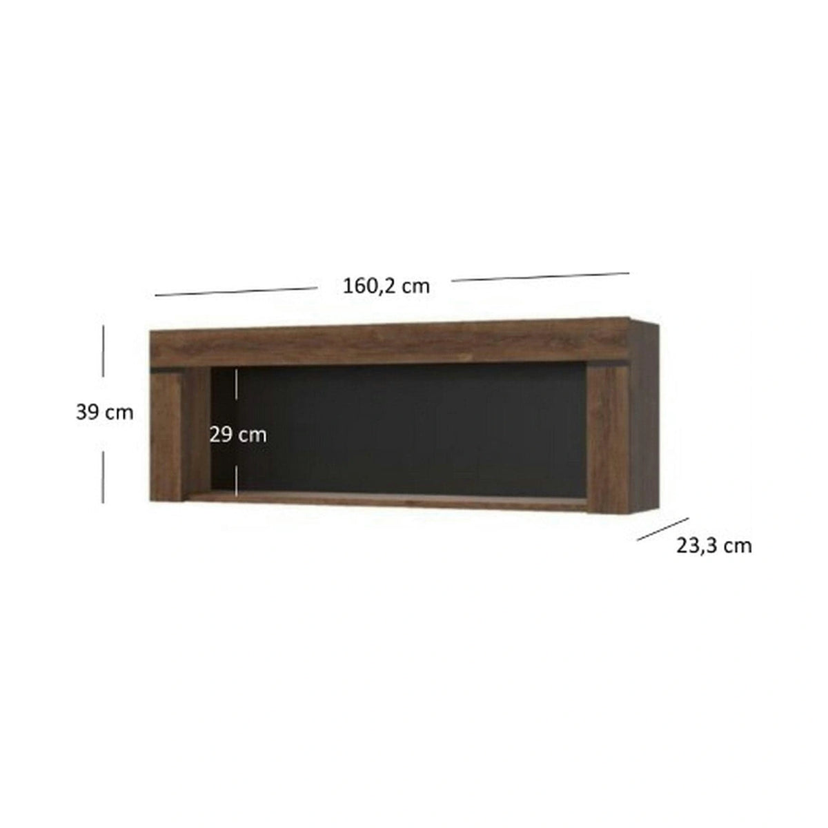 Raft BRASS, stejar brun, PAL, 160x23x39 cm