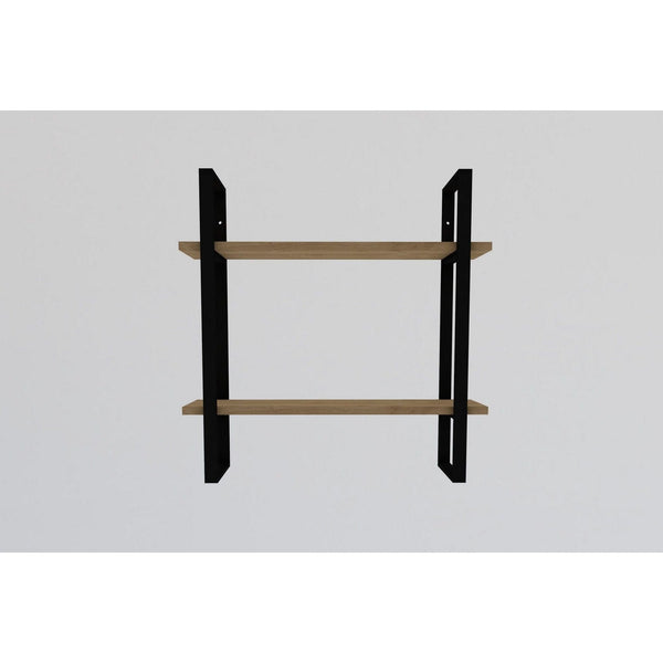 Raft BUBA, stejar/negru, PAL melaminat, 70x22x70 cm