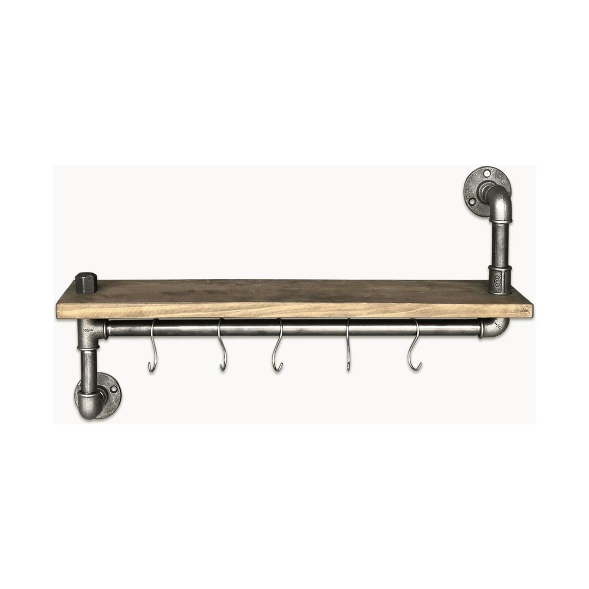 Raft bucatarie BORURAF 008, stejar/crom, lemn de molid/metal, 60x14x35 cm