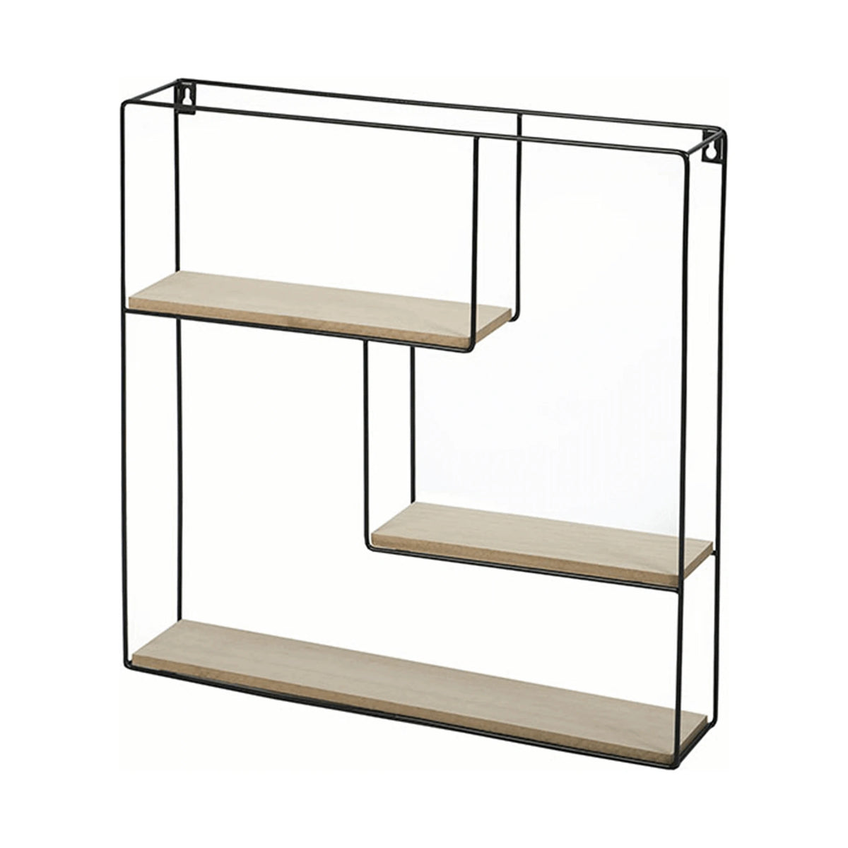 Raft DESIO TYPUL 1, stejar natural/negru, lemn/metal, 50x10x50 cm