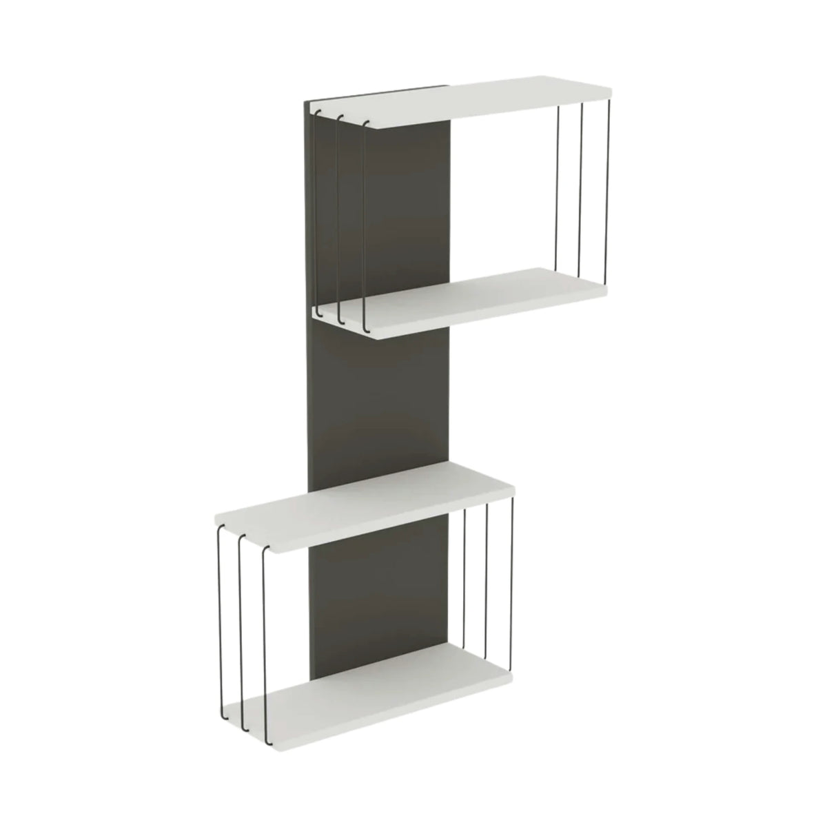 Raft DESTAN, alb/gri, PAL melaminat, 65x19x96 cm
