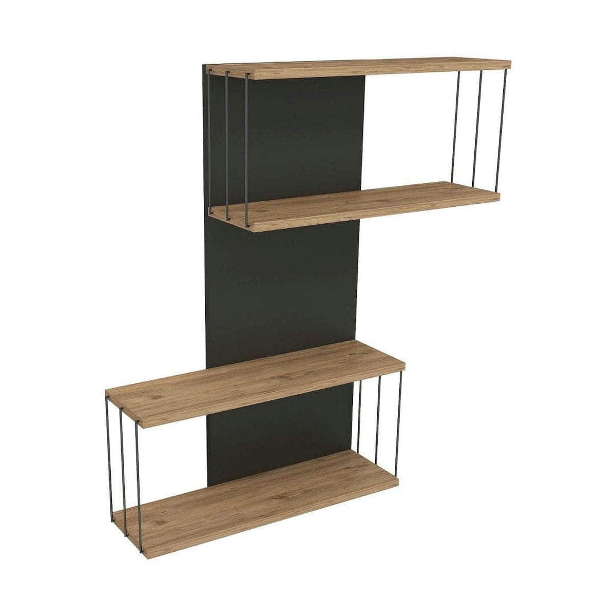 Raft DESTAN, pin/gri antracit, PAL melaminat, 48x19x96 cm