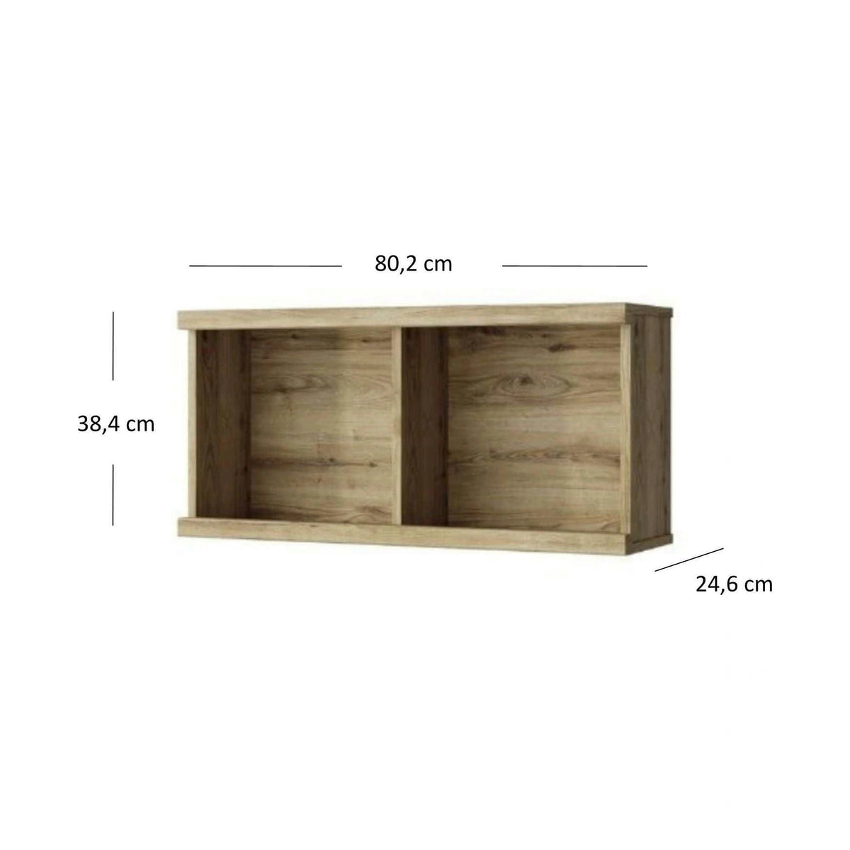 Raft DOORSET 80, stejar navarra, PAL laminat, 80x38x25 cm