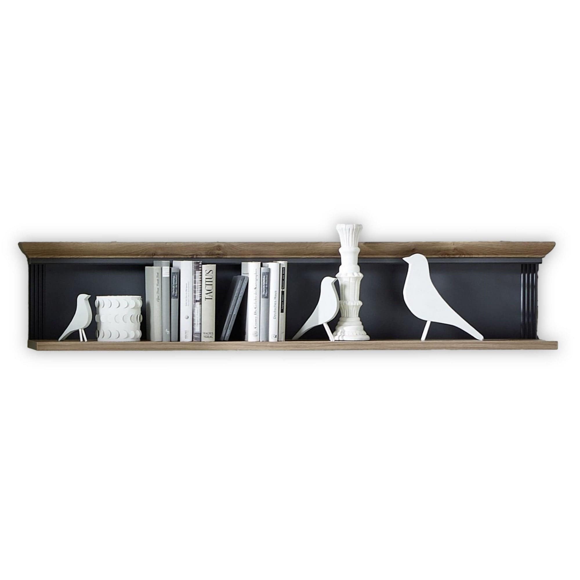Raft JASMIN, gri grafit/stejar artisan, PAL laminat, 142x20x29 cm