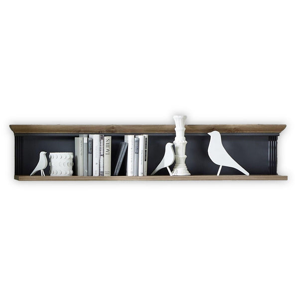 Raft JASMIN, gri grafit/stejar artisan, PAL laminat, 142x20x29 cm