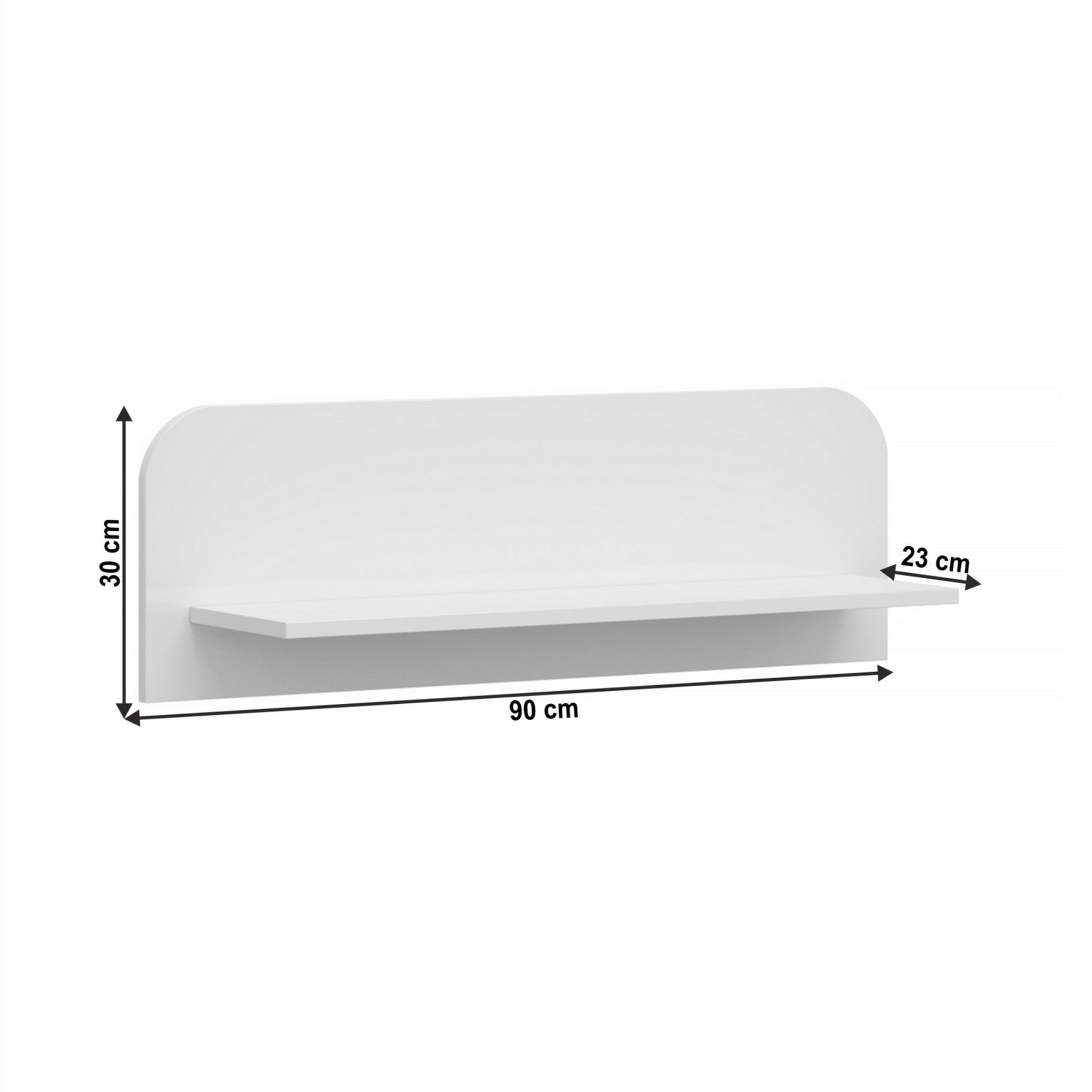 Raft JOLK, alb, DTD laminat, 90x23x30 cm