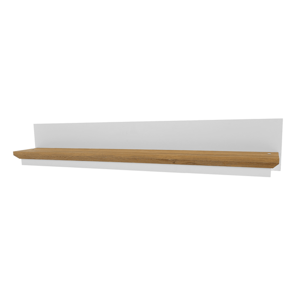 Raft LEON, stejar grand/alb, DTD laminat, 120x19x20 cm