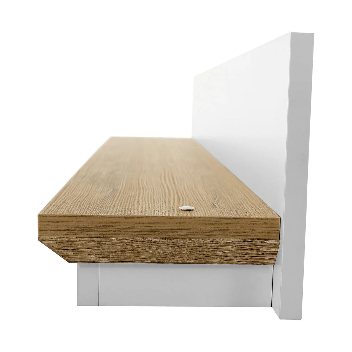 Raft LEON, stejar grand/alb, DTD laminat, 120x19x20 cm