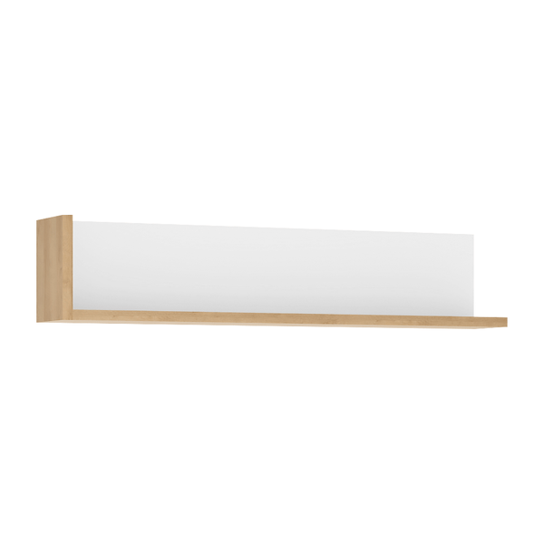 Raft LEONARDO LYOP01, stejar riviera/alb, DTD laminat, 120x20x25 cm