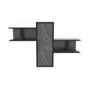Raft OLIDA, negru cu efect de marmura, PAL melaminat, 119x35x52 cm