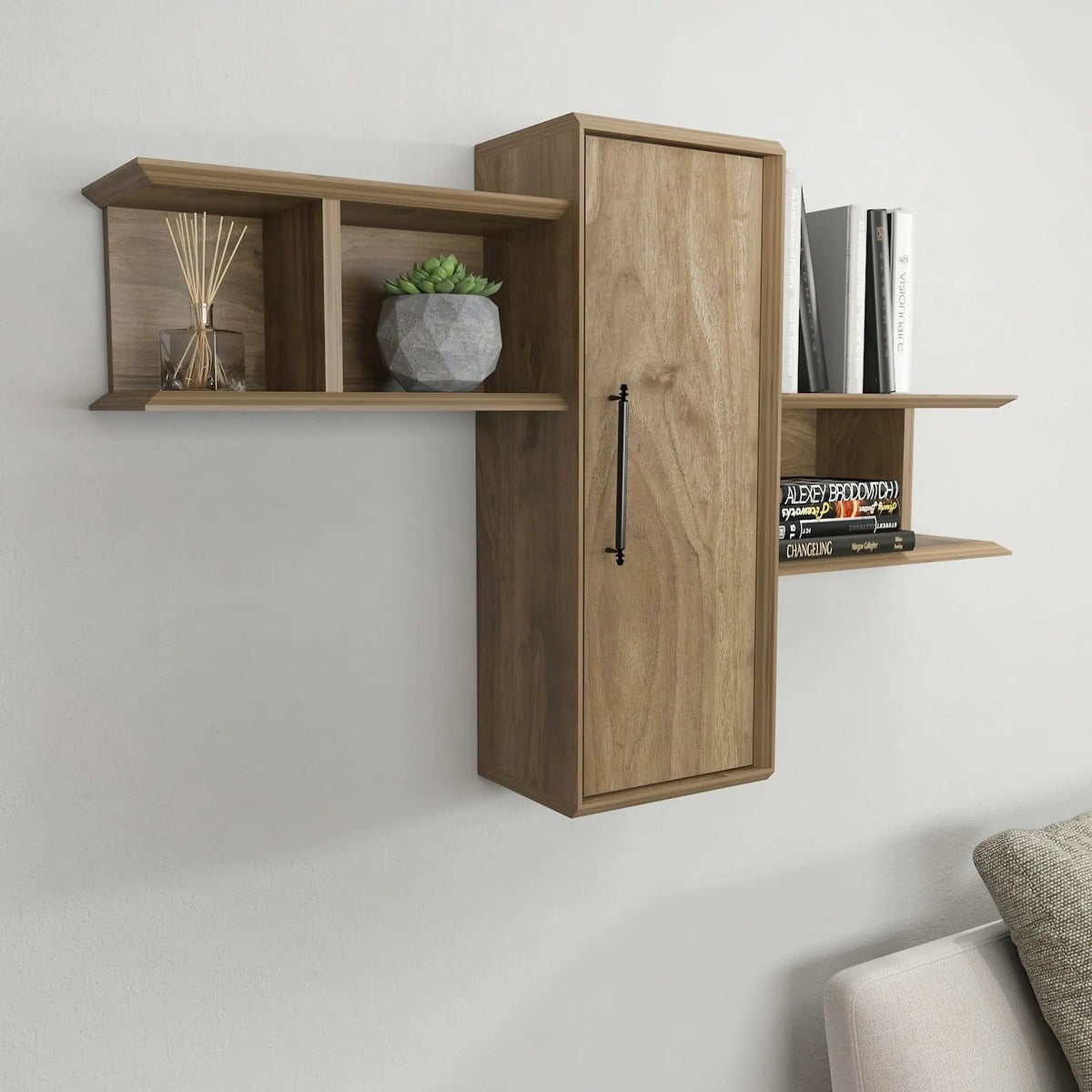 Raft OLIDA, nuc, PAL melaminat, 119x35x52 cm