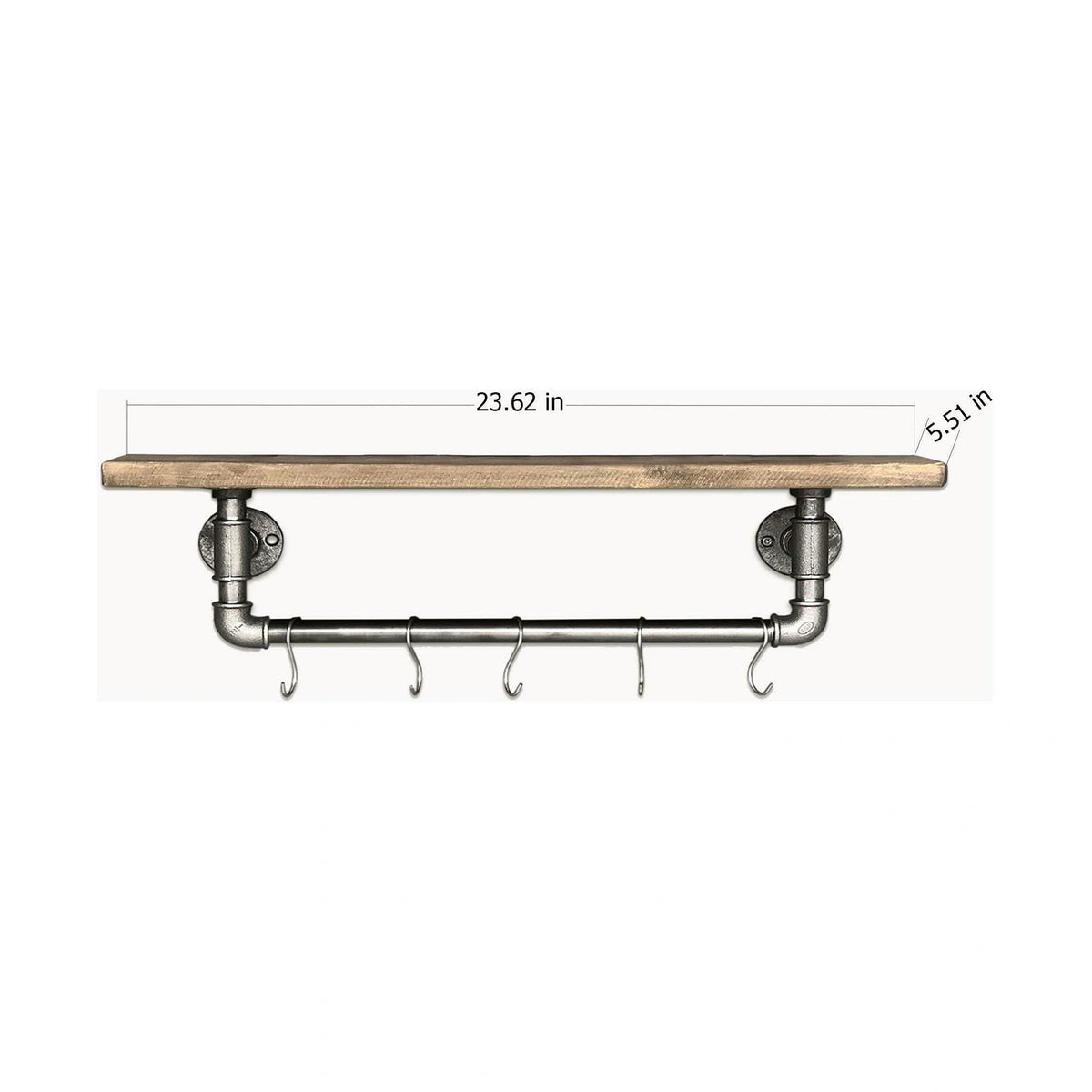 Raft pentru baie BORURAF 117, stejar inchis/gri, lemn de molid/metal, 28x14x16 cm