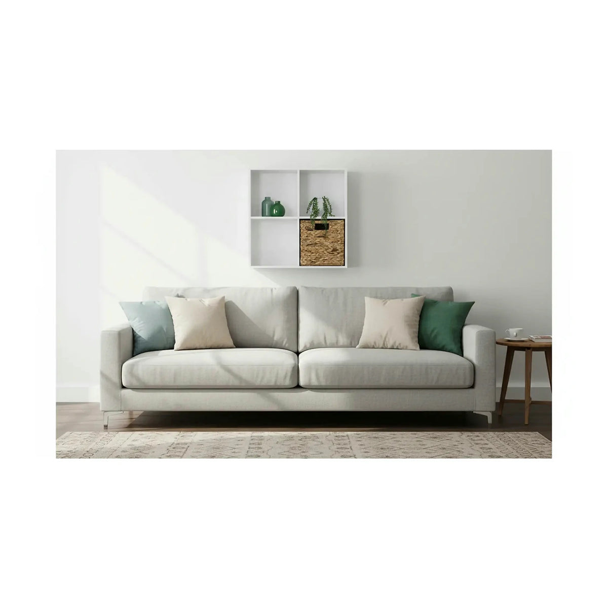 Raft PRETO, alb, PAL, 60x28x60 cm