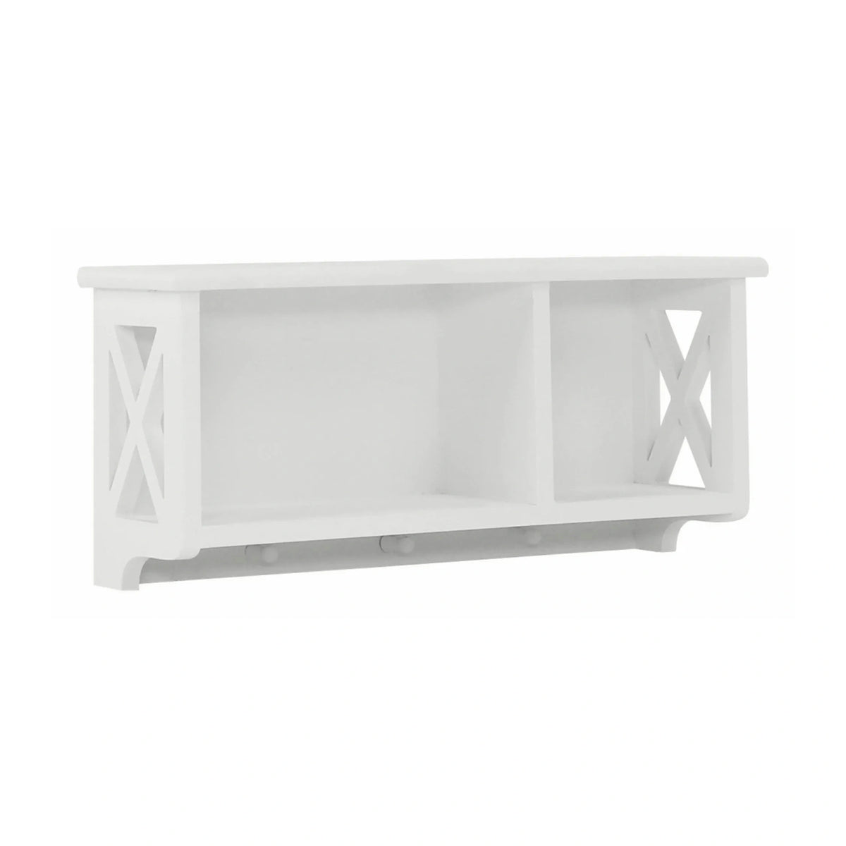 Raft RAFAELLO, alb, lemn, 55x17x25 cm