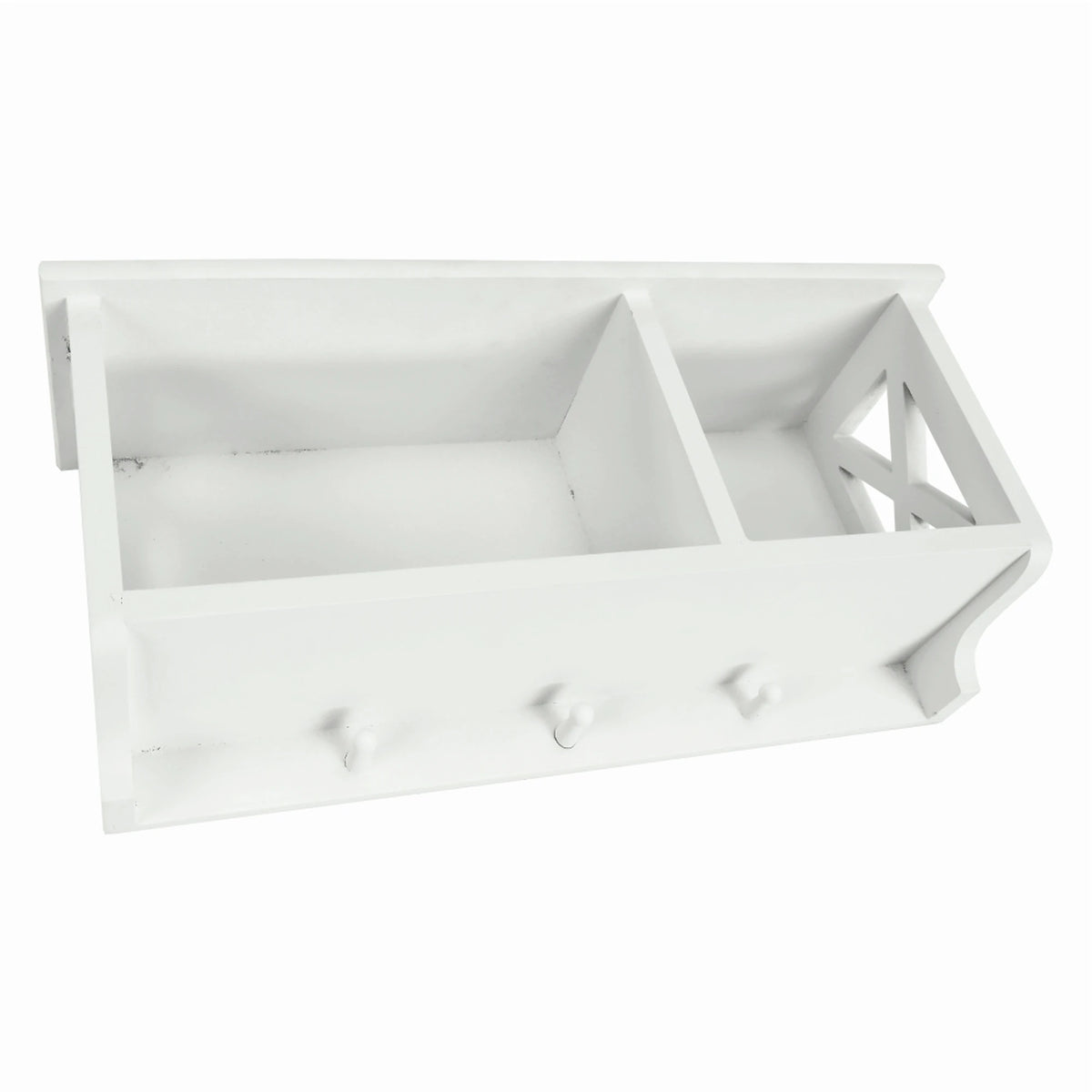 Raft RAFAELLO, alb, lemn, 55x17x25 cm
