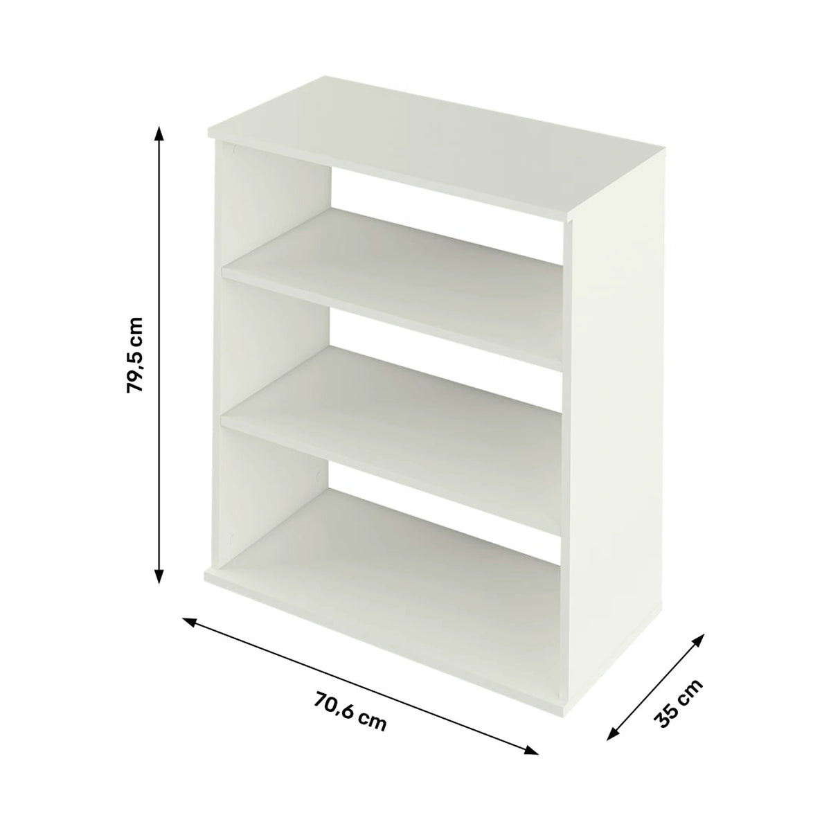 Raft RESITA TYP 4, alb, DTD laminat, 71x35x80 cm