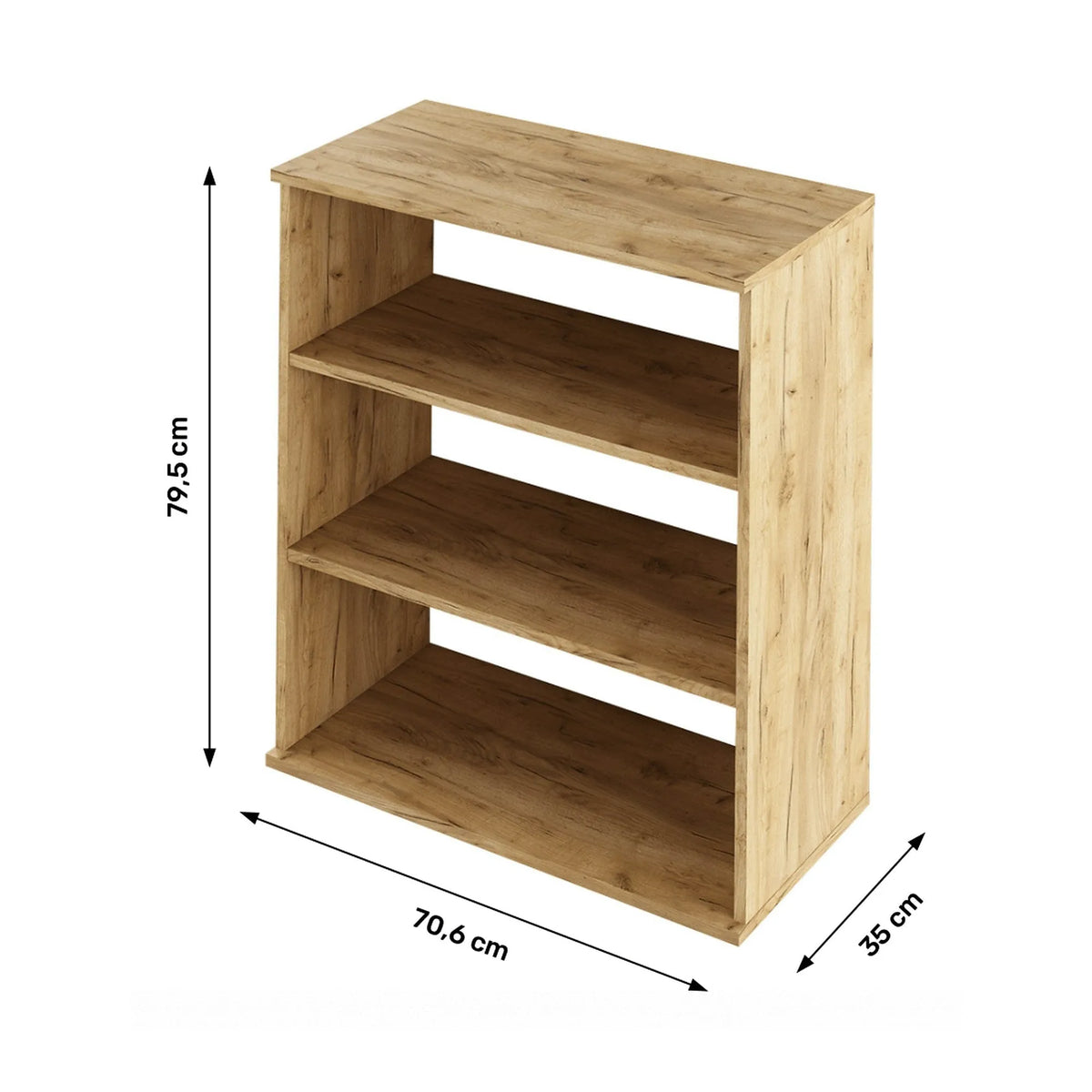 Raft RESITA TYP 4, stejar artisan, DTD laminat, 71x35x80 cm
