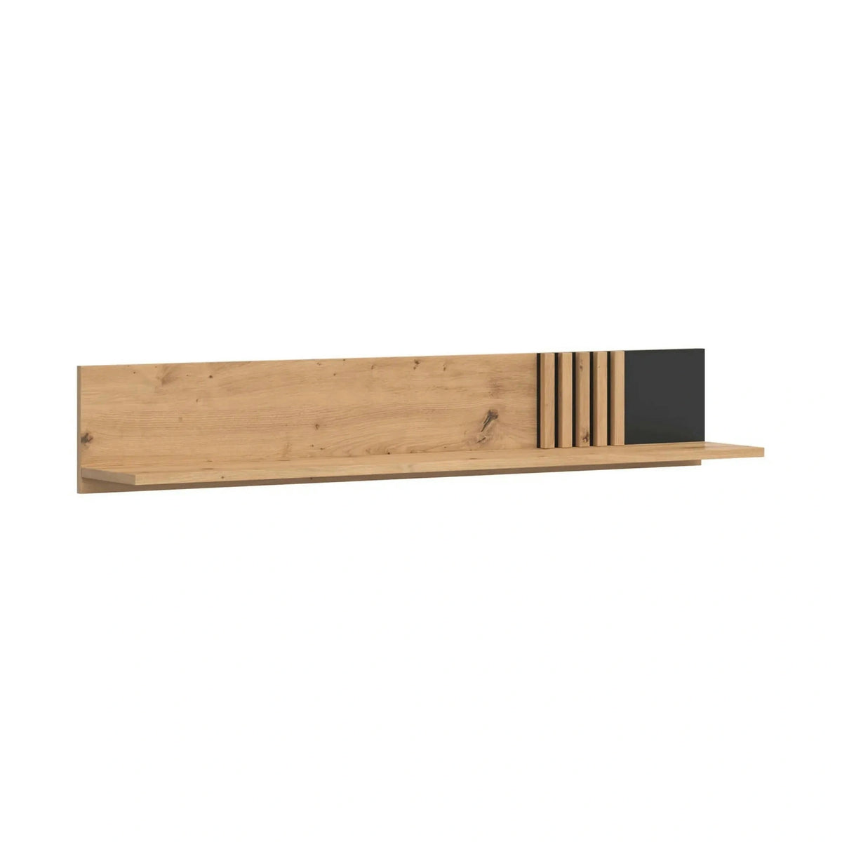 Raft VABRES, stejar artisan/negru mat, PAL laminat, 136x23x23 cm