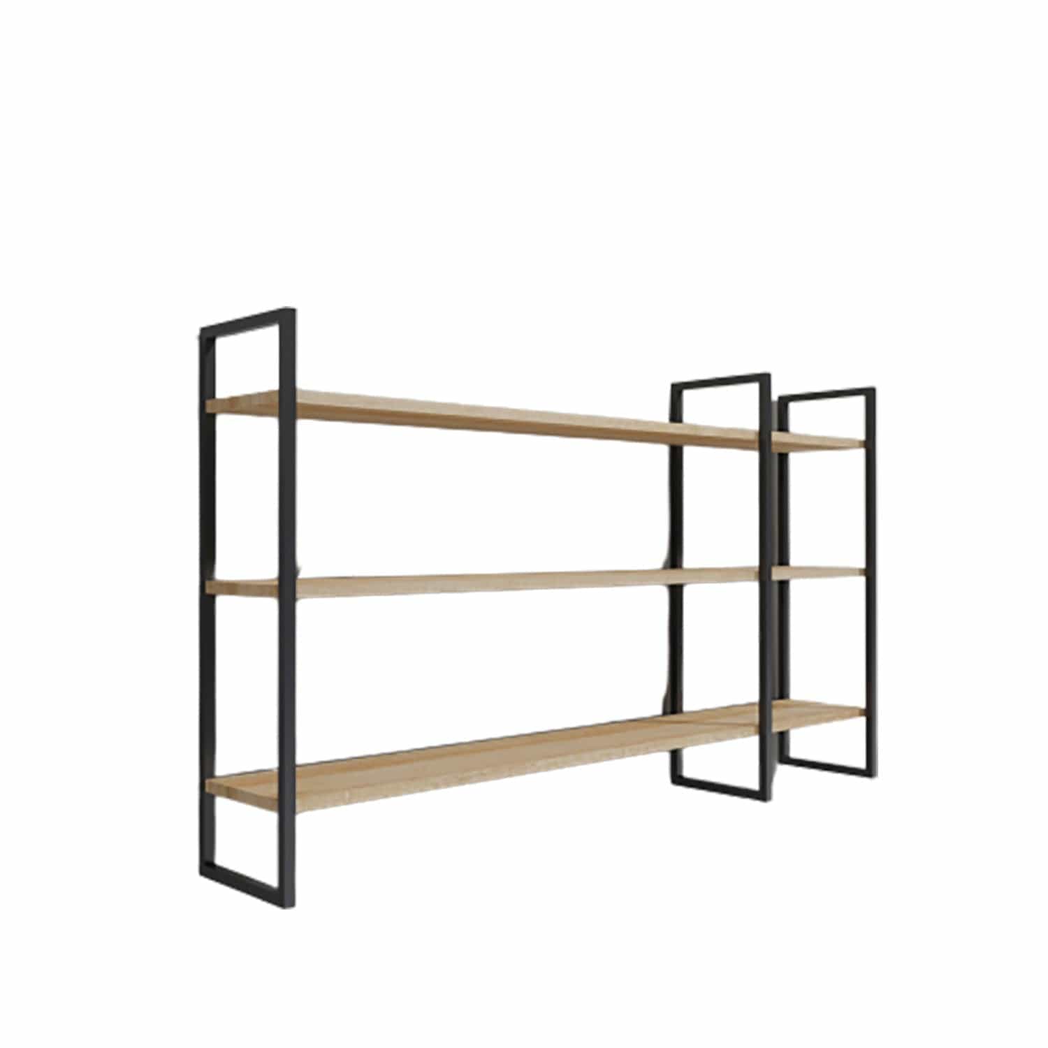 Raft WEIDEN L2026, stejar/negru, PAL melaminat/metal, 140x25x90 cm