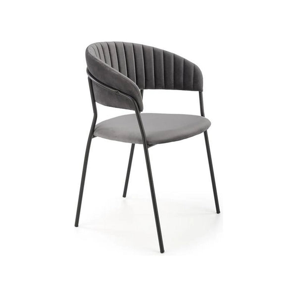 Scaun K426, gri/negru, stofa catifelata/metal, 57x54x79 cm