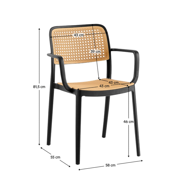 Scaun RAVID TIP 2, bej/negru, plastic, 58x55x82 cm