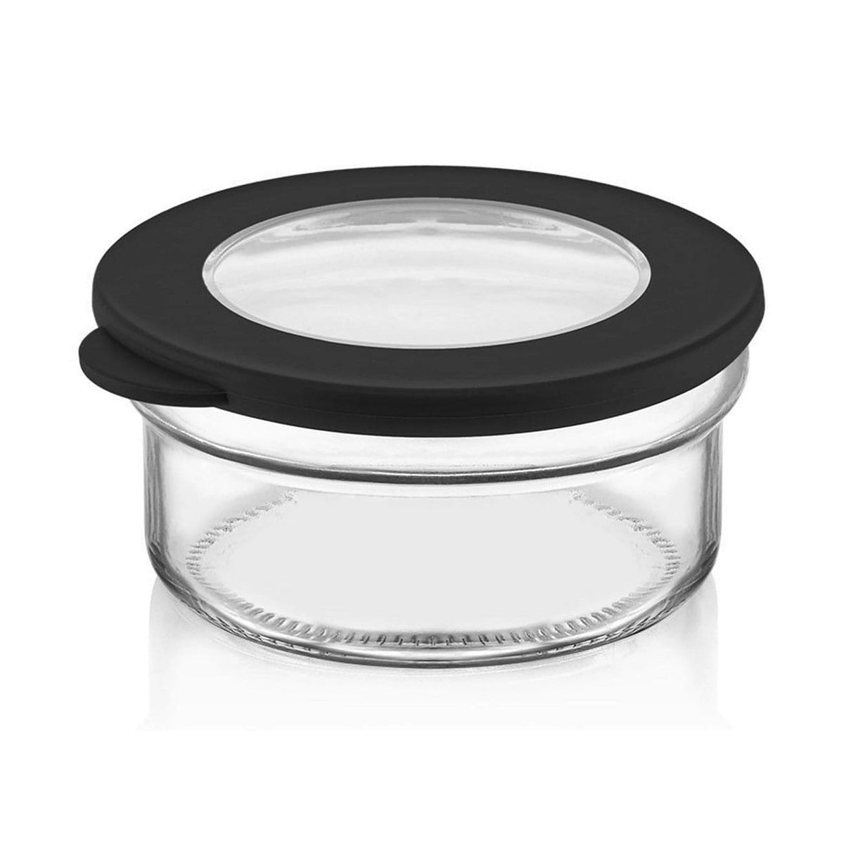 Recipient C-00266, transparent/negru, plastic, 10x10x5 cm