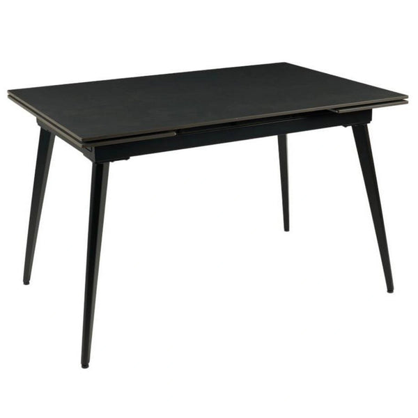 Masa extensibila REEF, negru, ceramica/metal, 120/180x80x76 cm