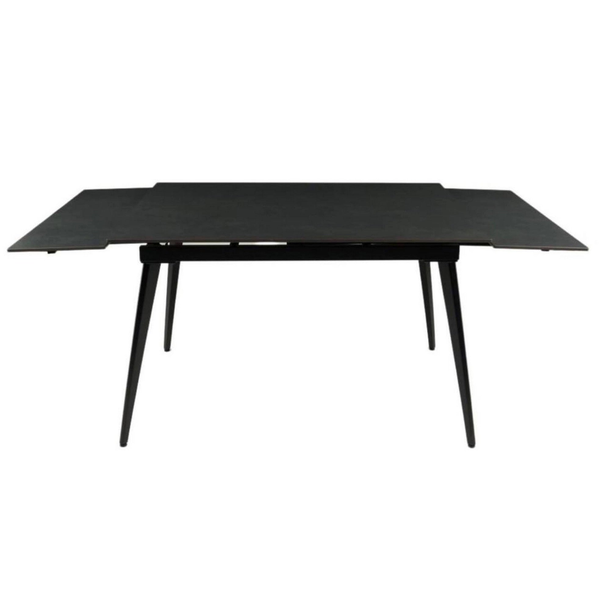 Masa extensibila REEF, negru, ceramica/metal, 120/180x80x76 cm